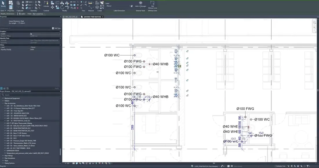 GridSetout penetration dimensioning demo